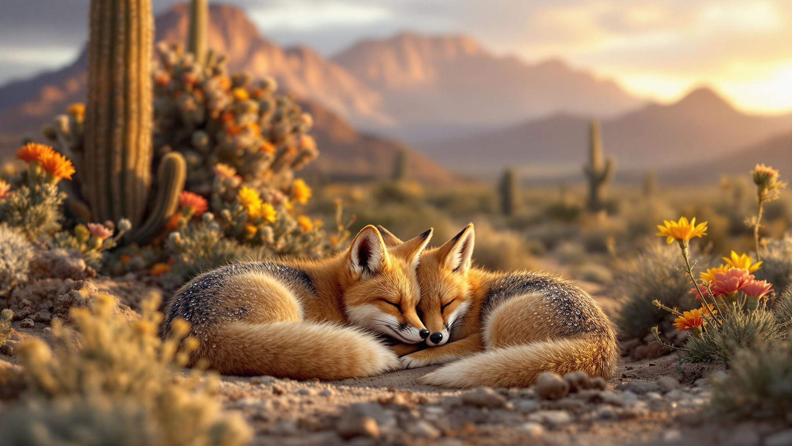 2 Kit foxes