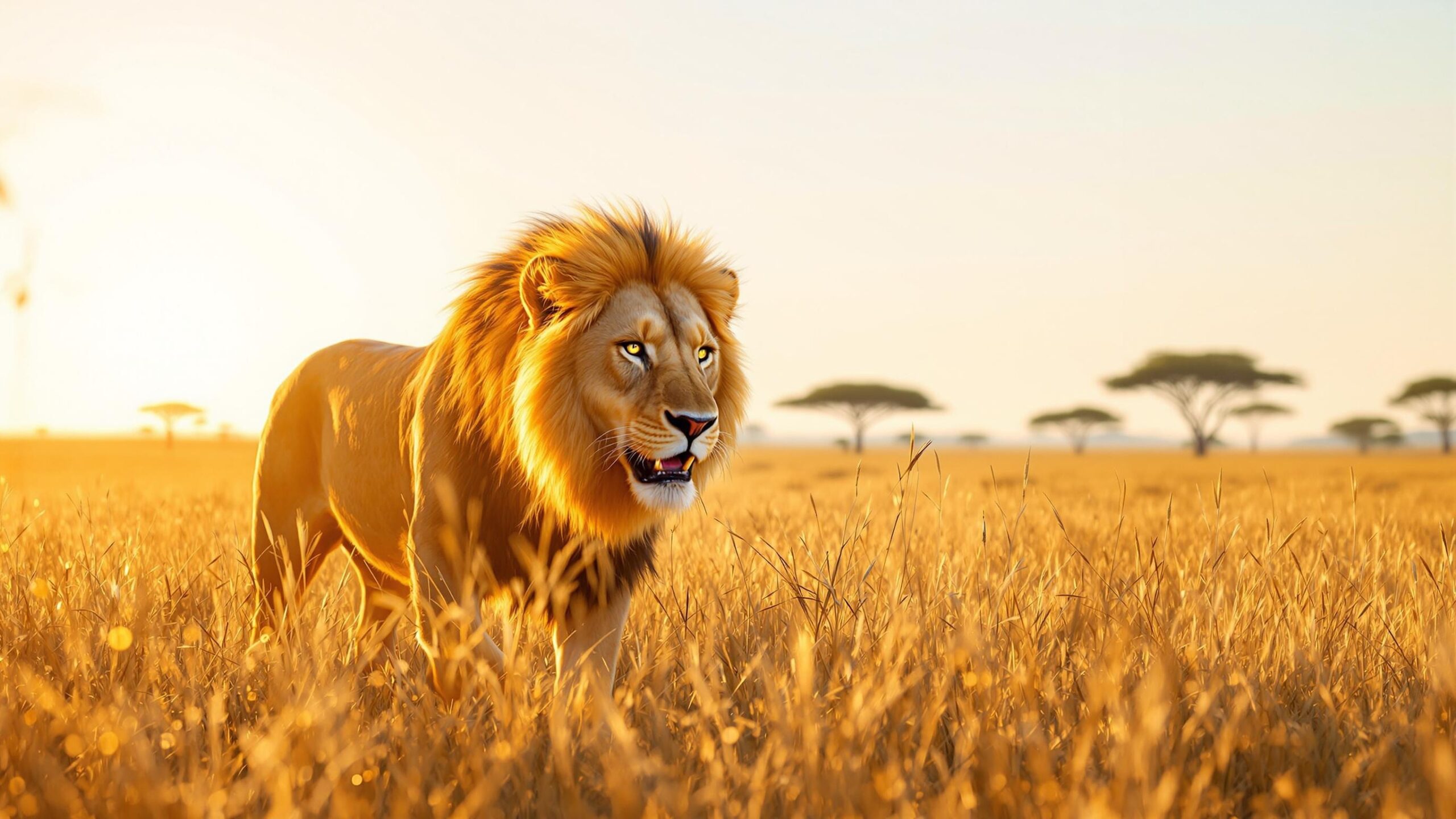 African Lion in Grass