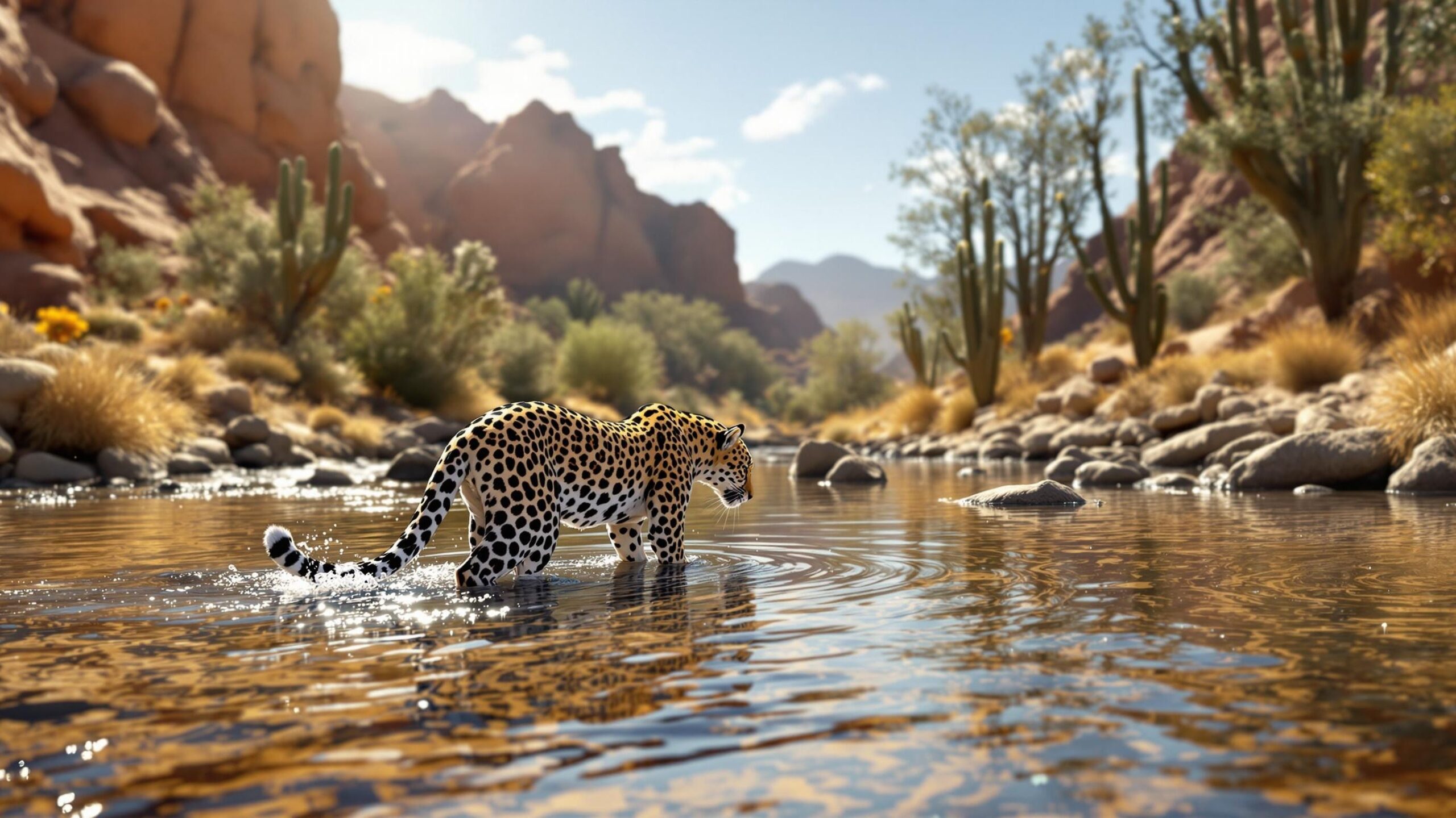 American Jaguar in water