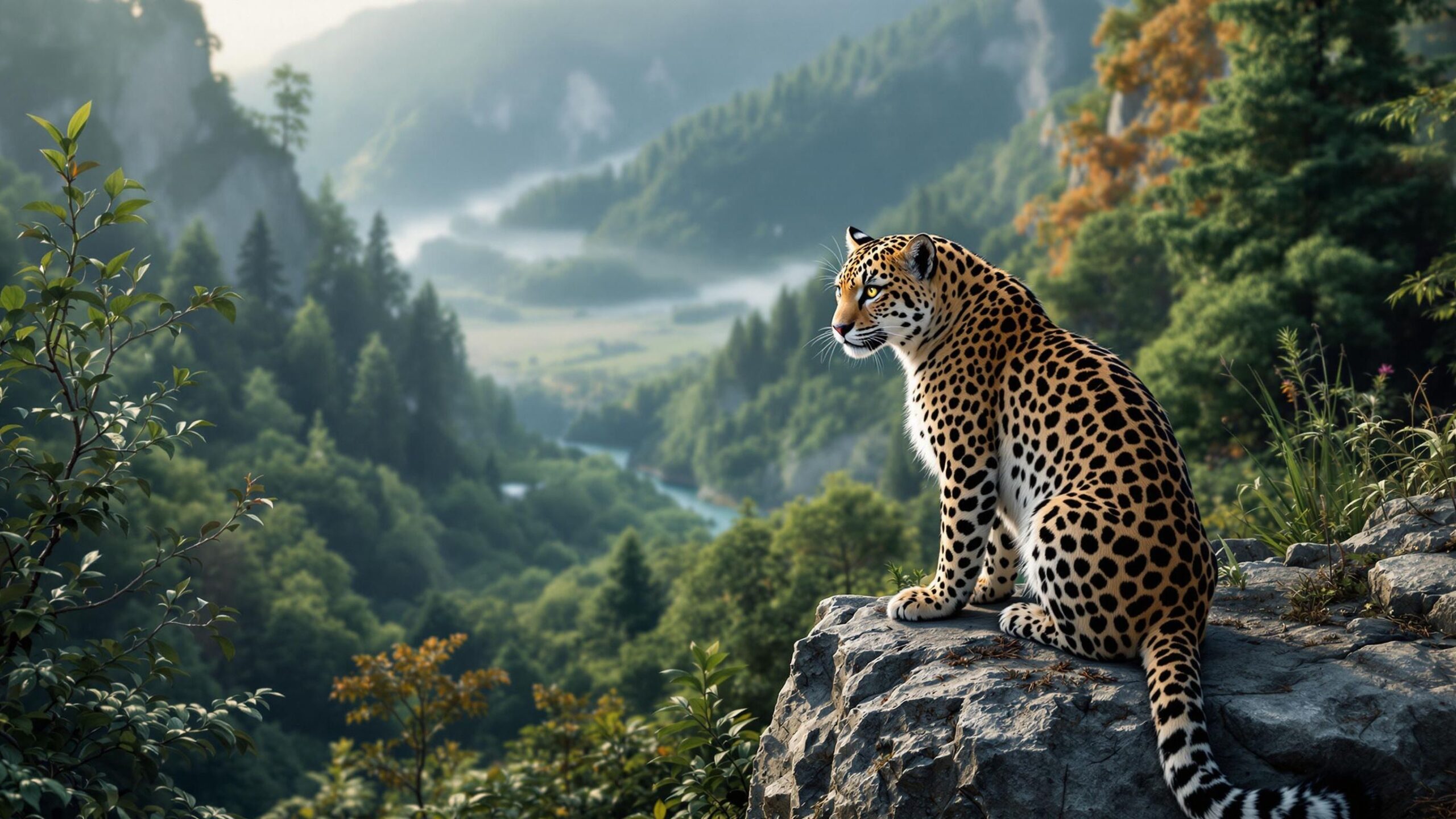 Amur Leopard on Rock