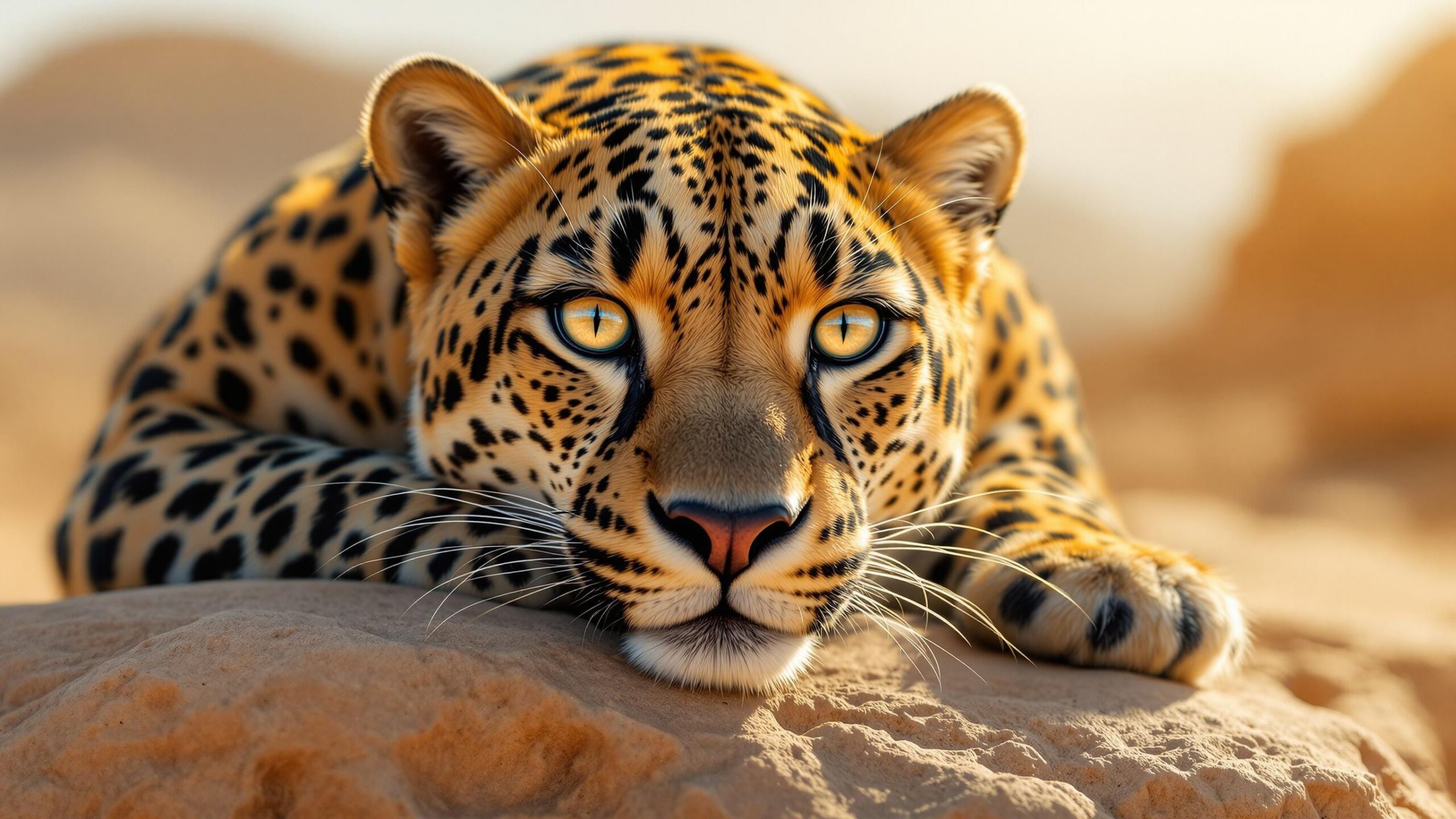 Arabian leopard closeup