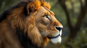 Asiatic Lion Closeup