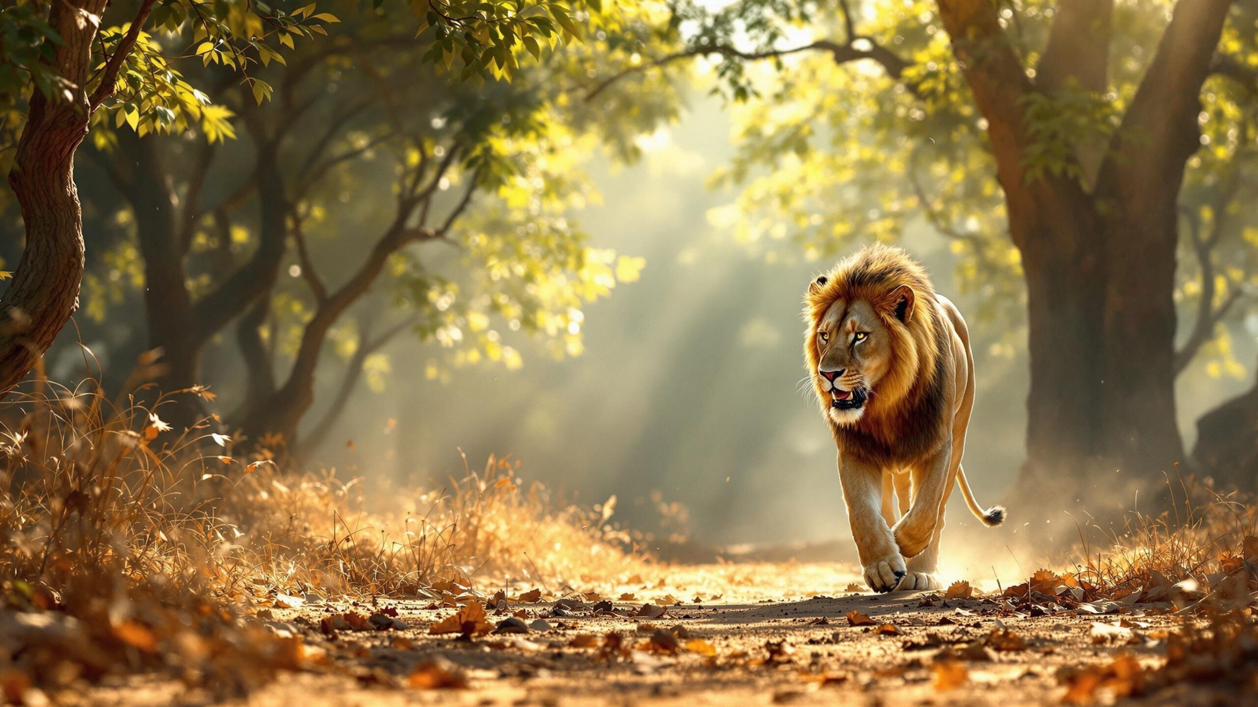 Asiatic Lion on a Walk