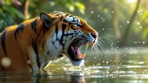 Bengal Tiger Growling