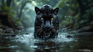 Black Panther in water