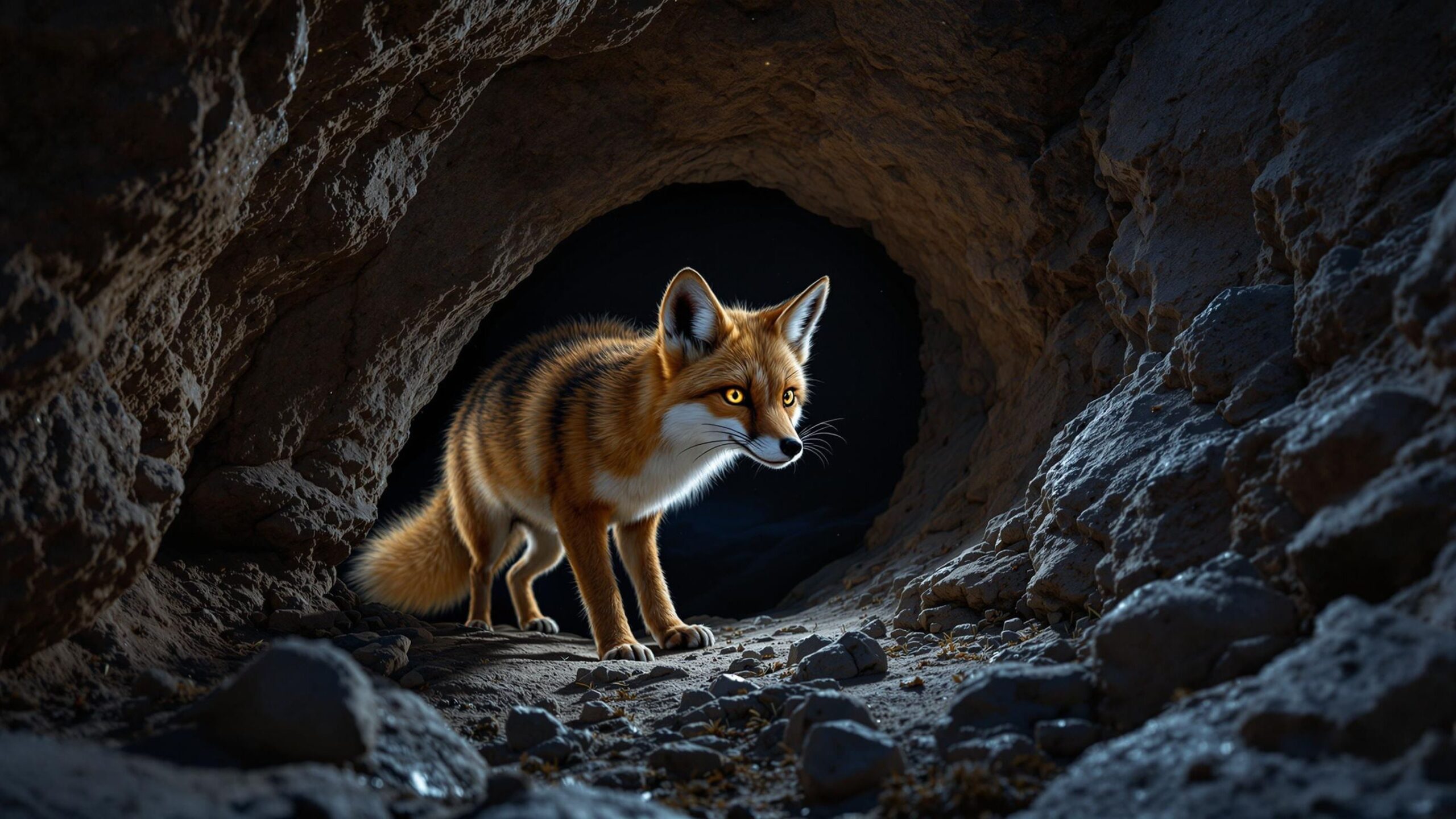 Blanfords Fox in cave