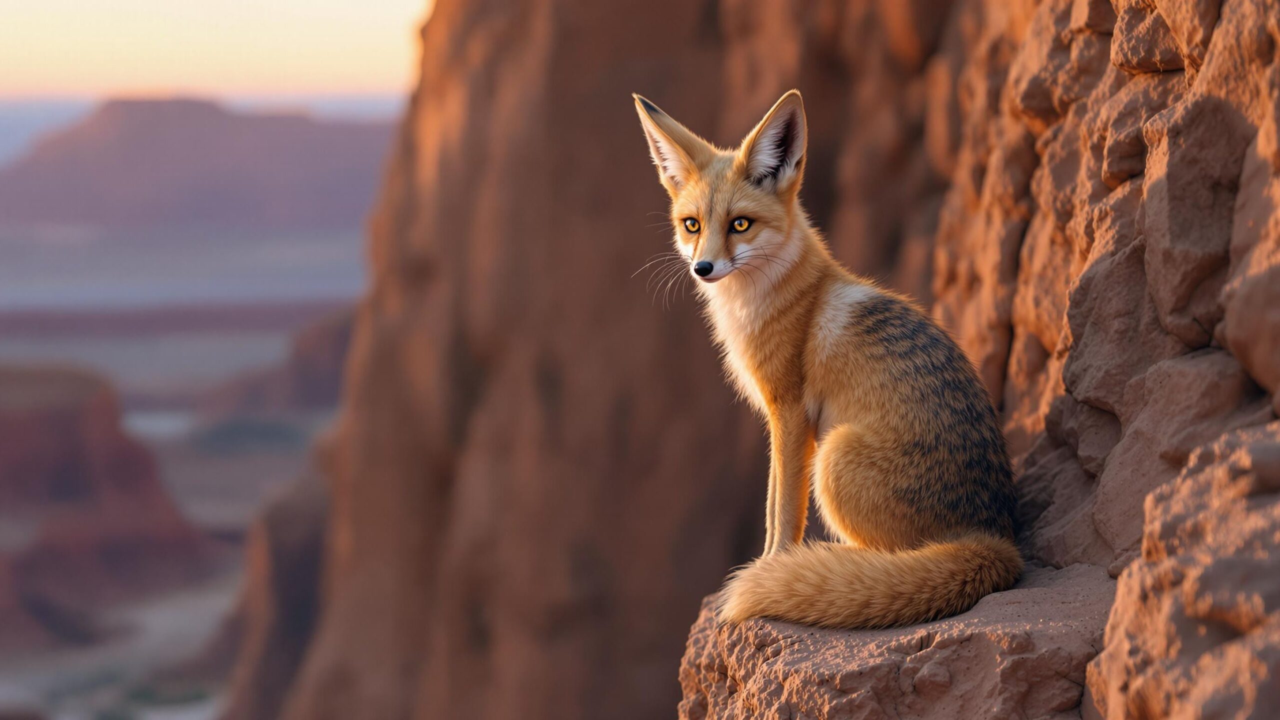 Blanfords fox on cliff