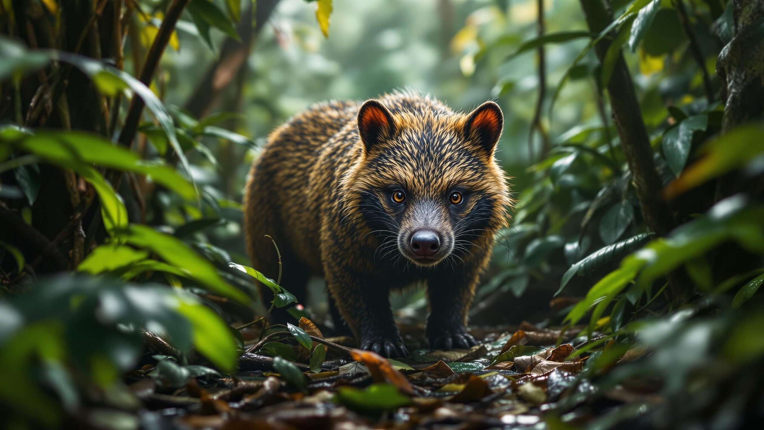 Bush dog in forest