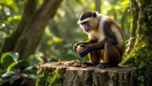 Capuchin eating