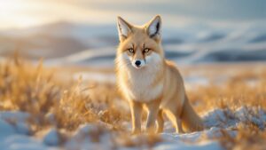 Corsac Fox in snow