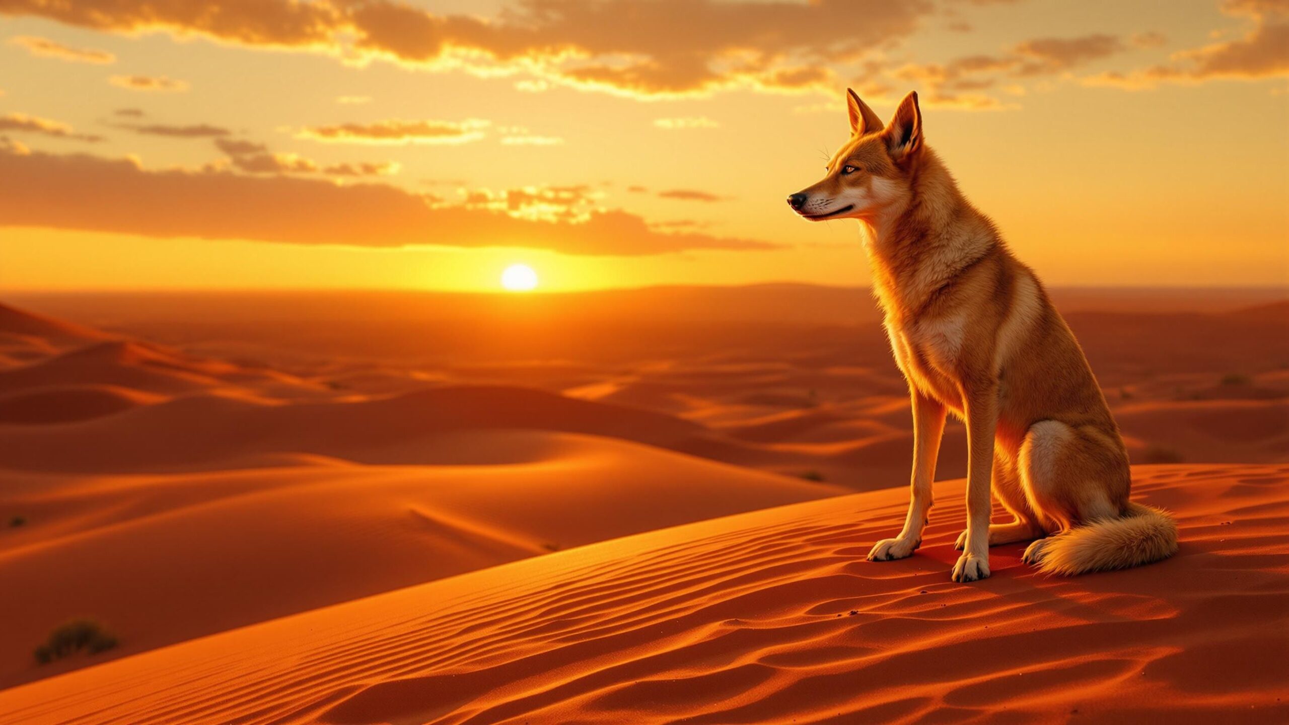 Dingo in Desert