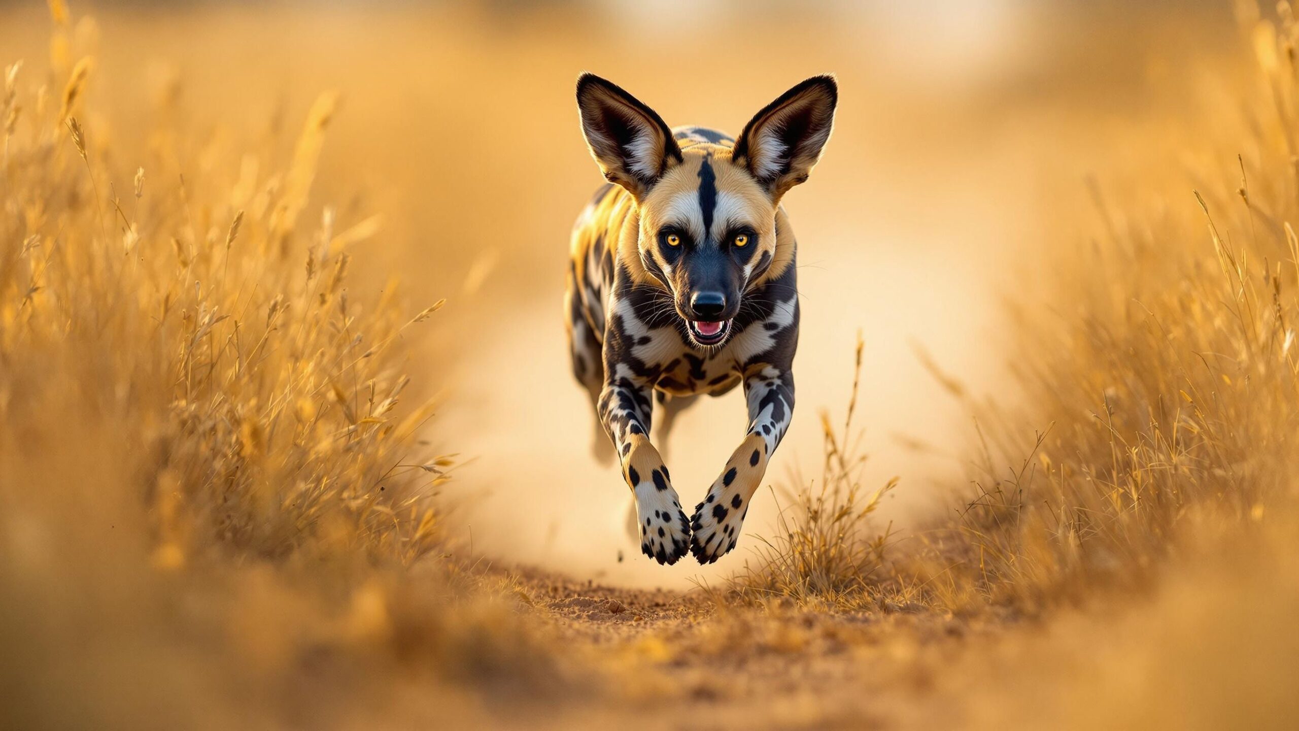 East african Painted Dog running