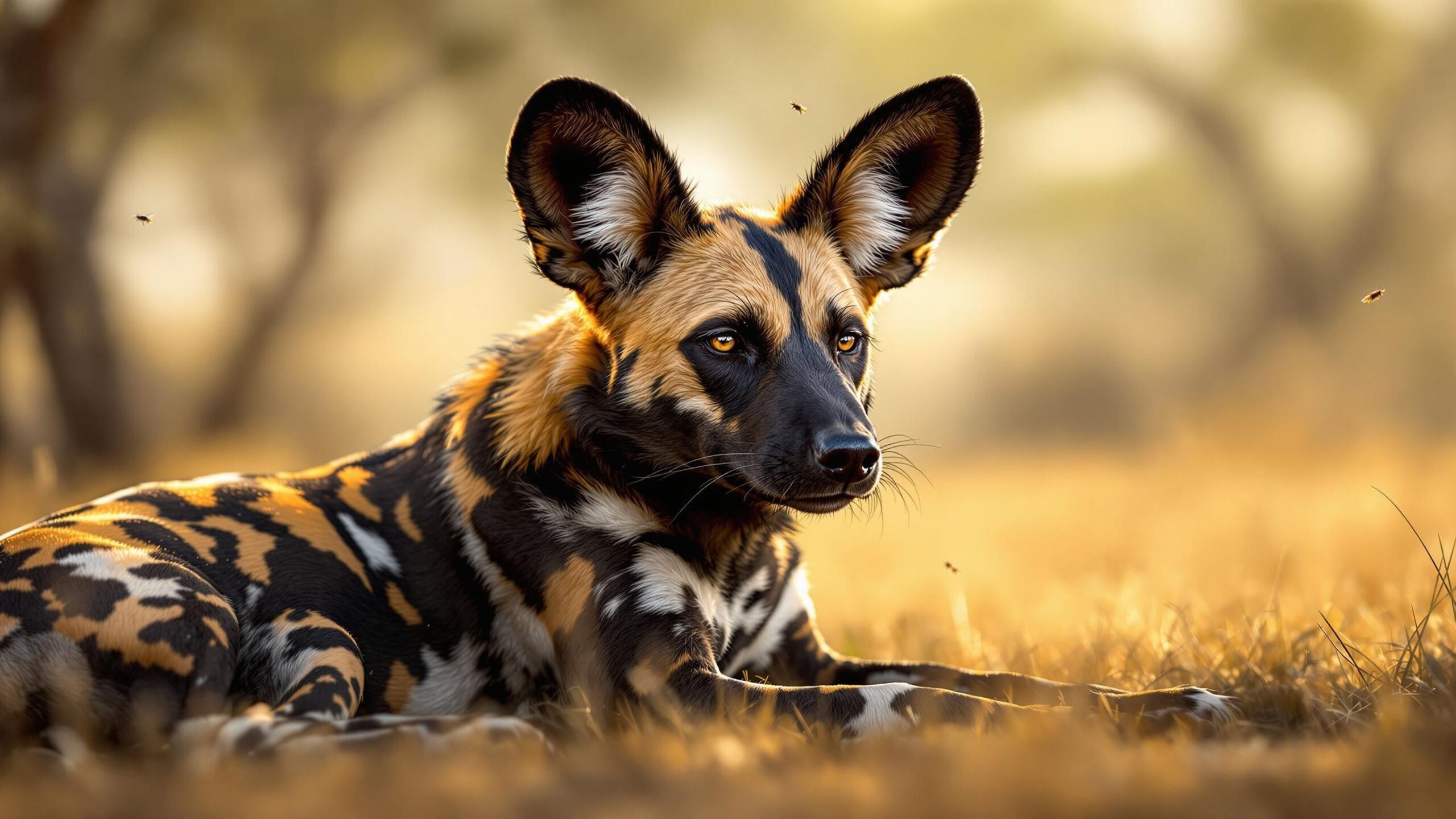 Eastern Afircan Painted dog Laying Down