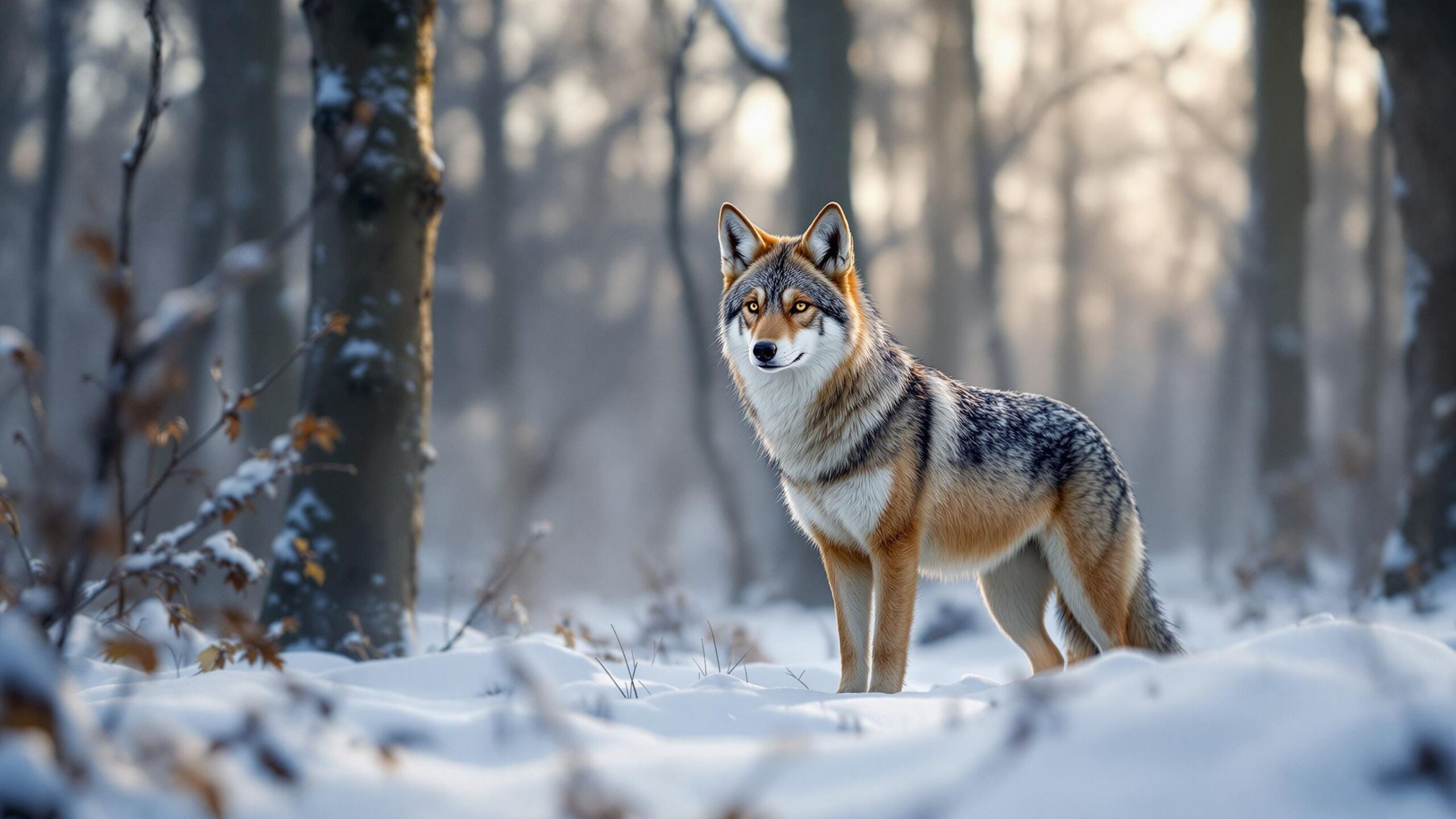 Eastern coyote in winter