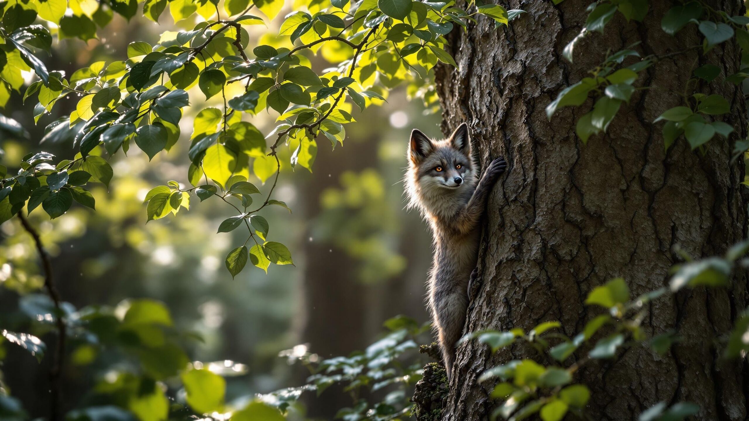 Gray Fox in tree