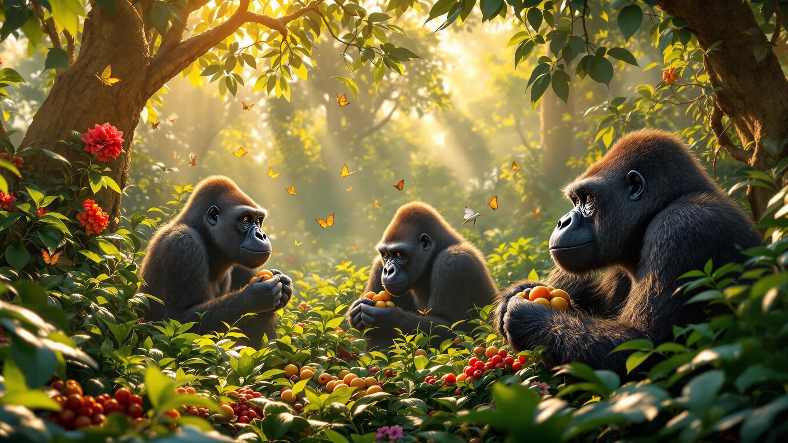 Group of Western gorillas