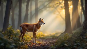 Indian Dhole in forest
