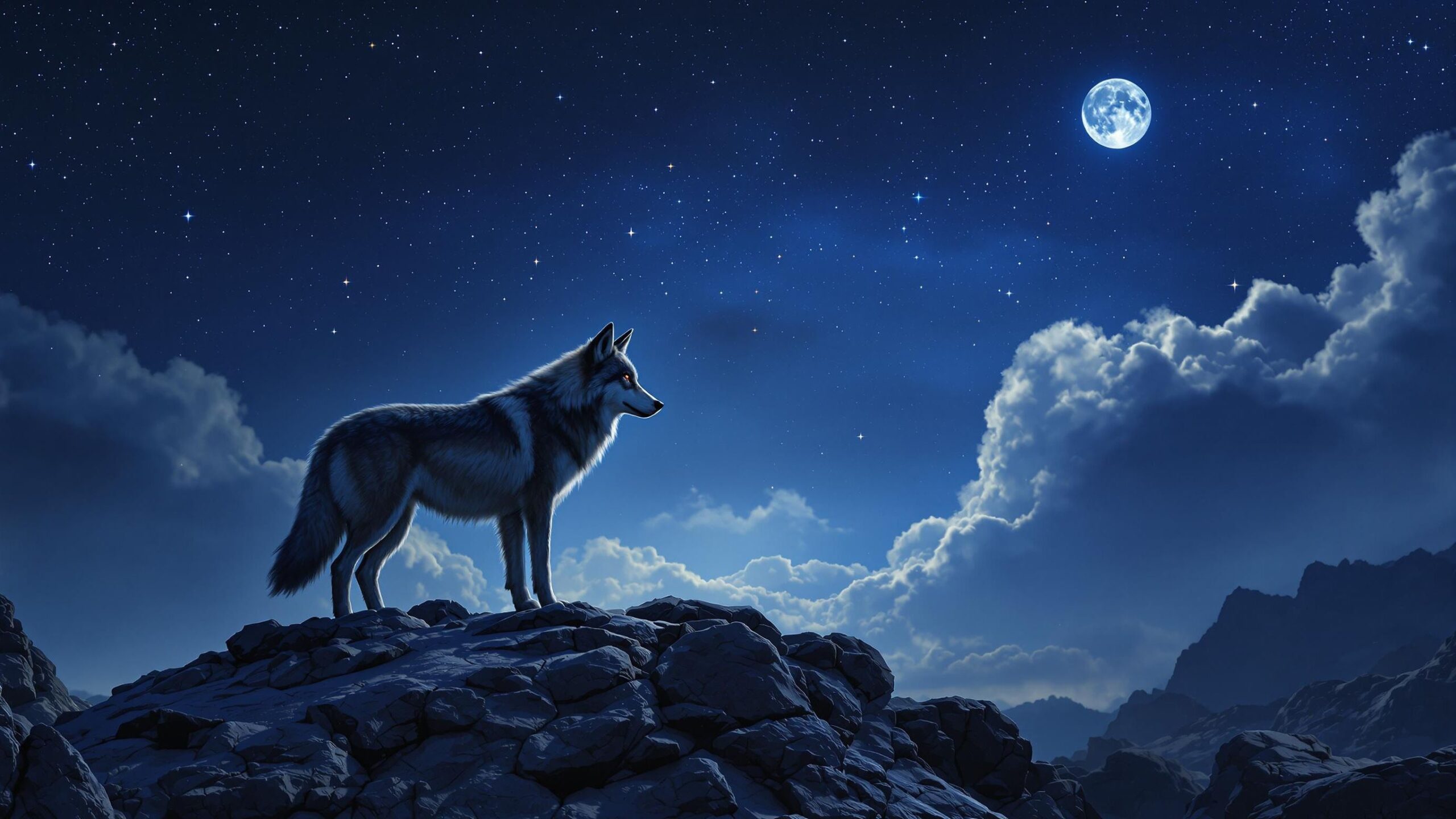 Indian Wolf at midnight