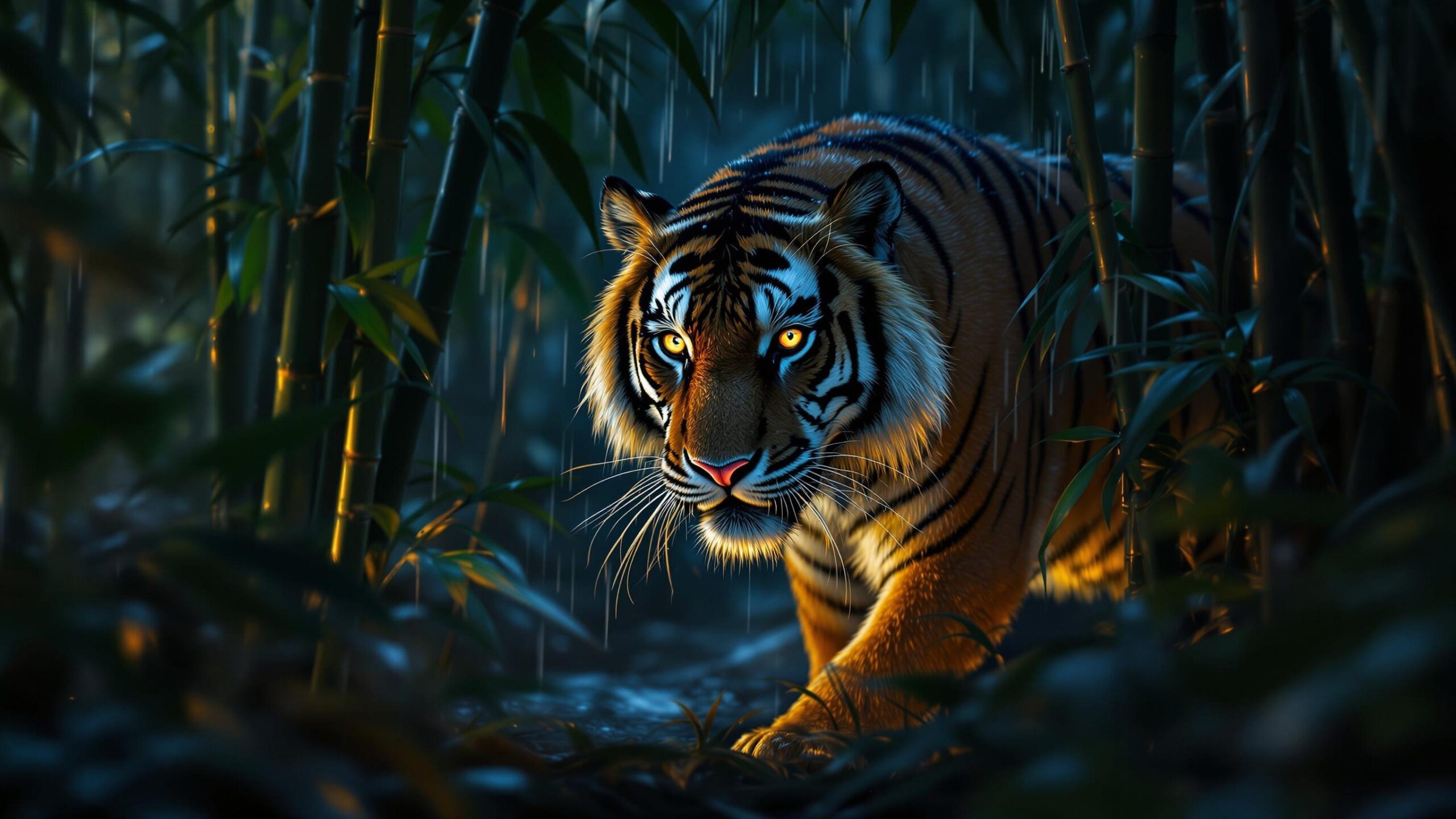 Indochinese Tiger at Night