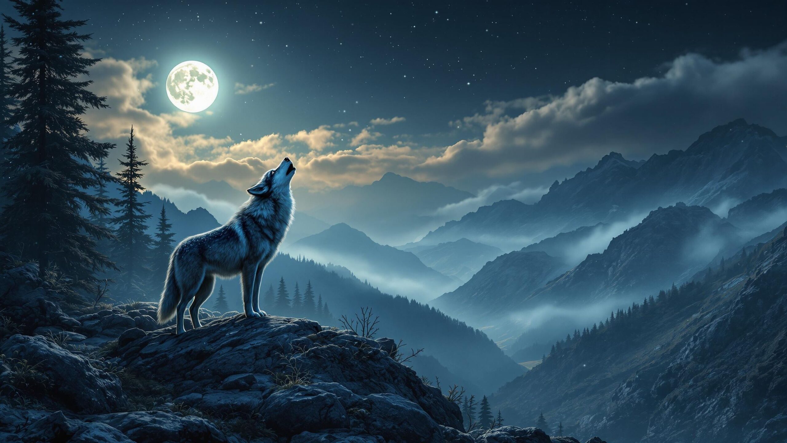 Italian Wolf at night