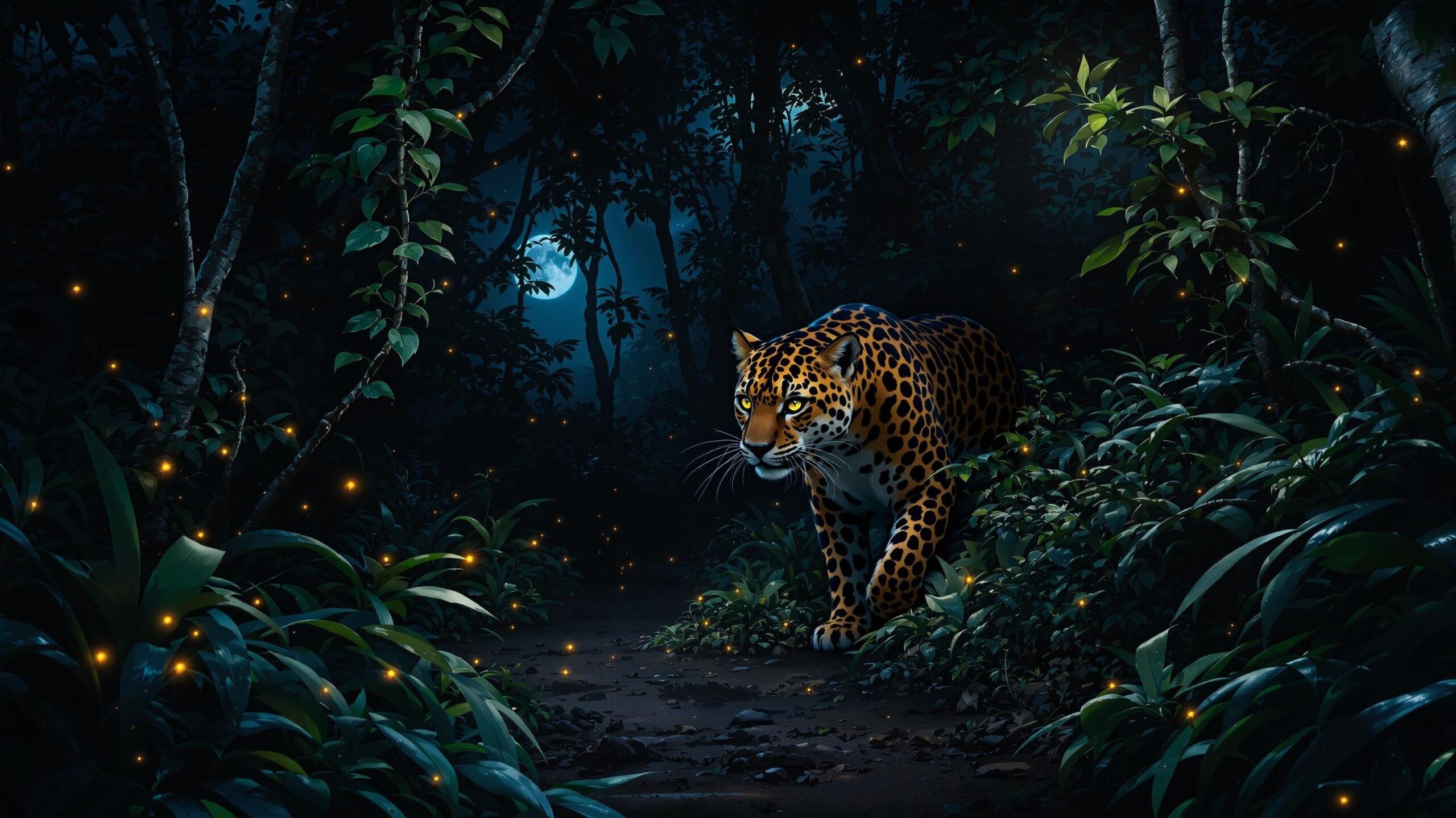 Javan Leopard at night