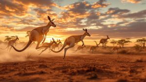 Kangaroos Running