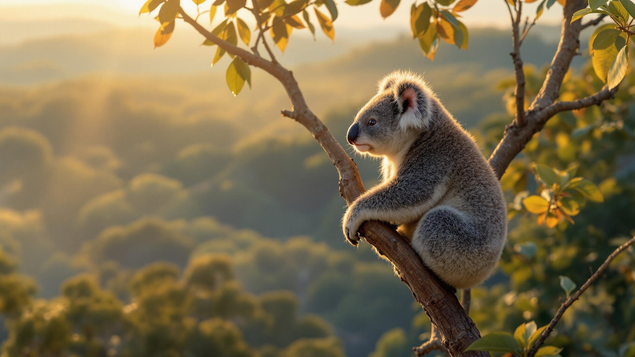 Koala in a Euculyptus Tree