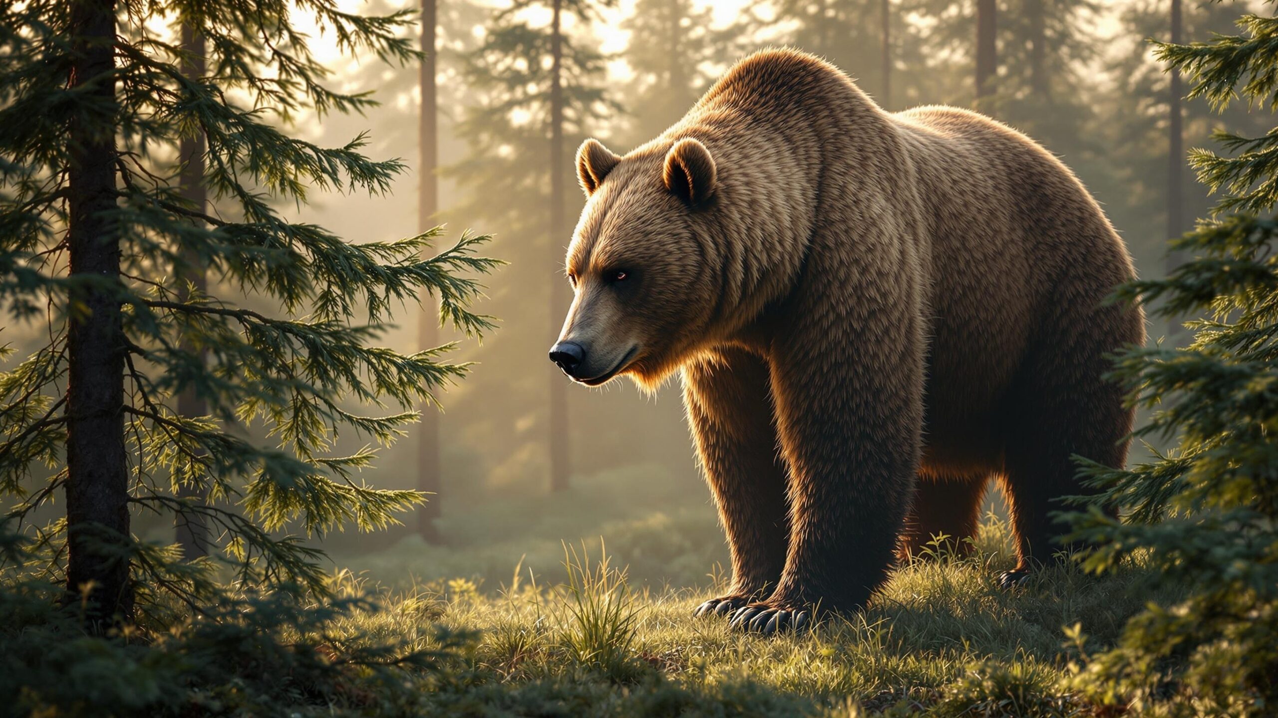 Kodiak bear in forest