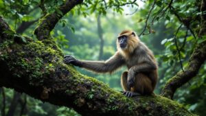 Macaque in tree