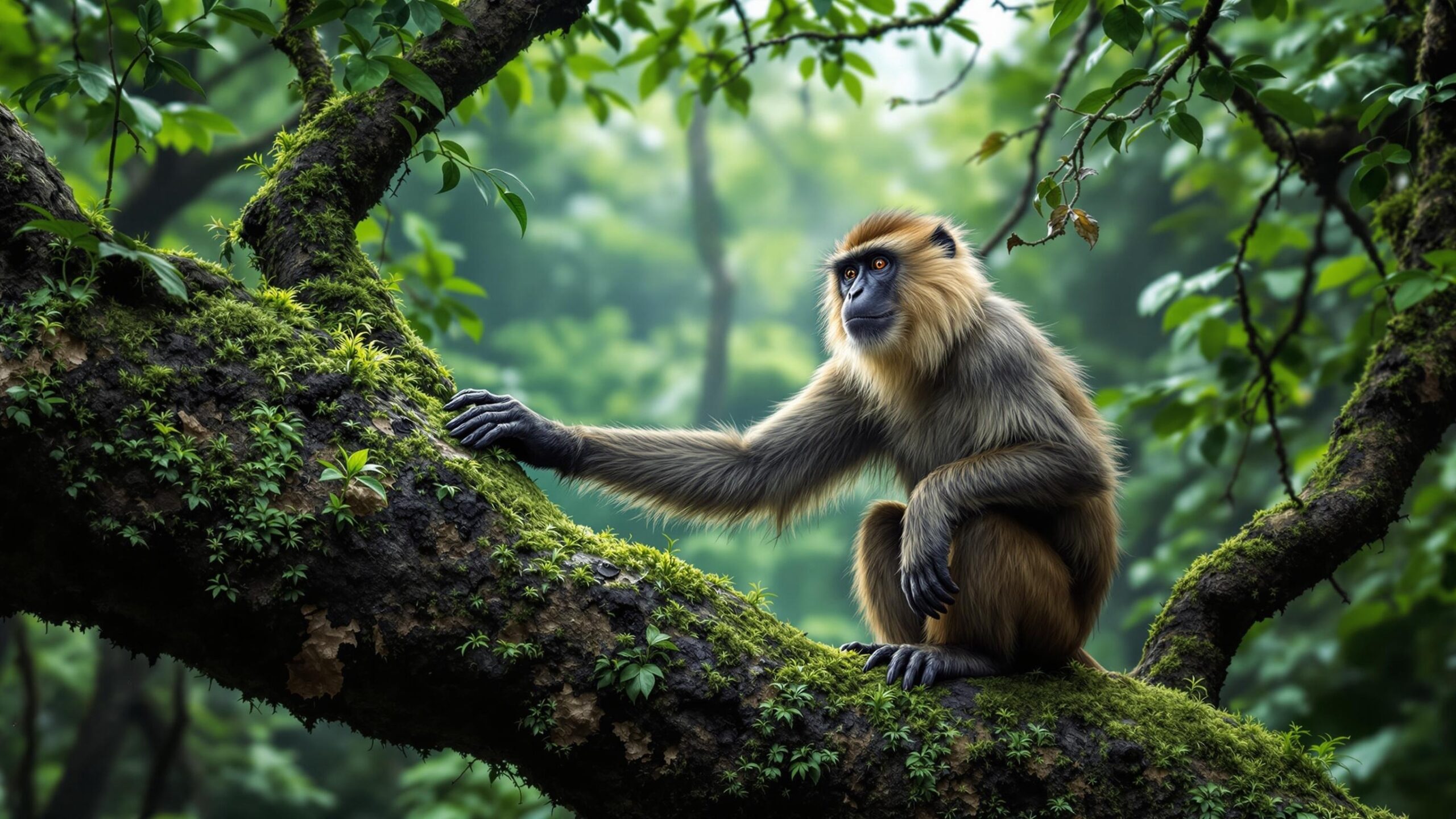 Macaque in tree