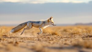 Pale fox sprinting