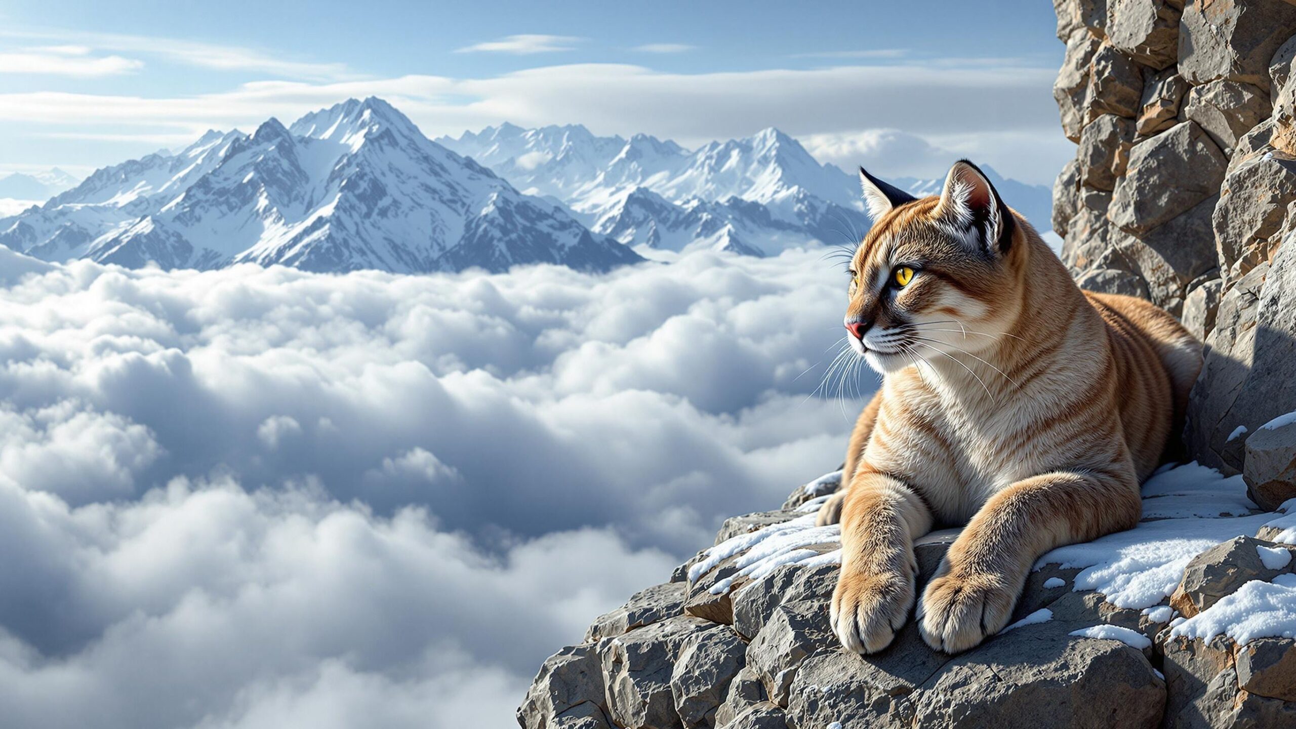 South american puma on cliff