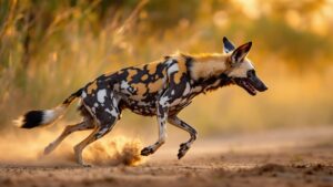Southern African Painted dog running