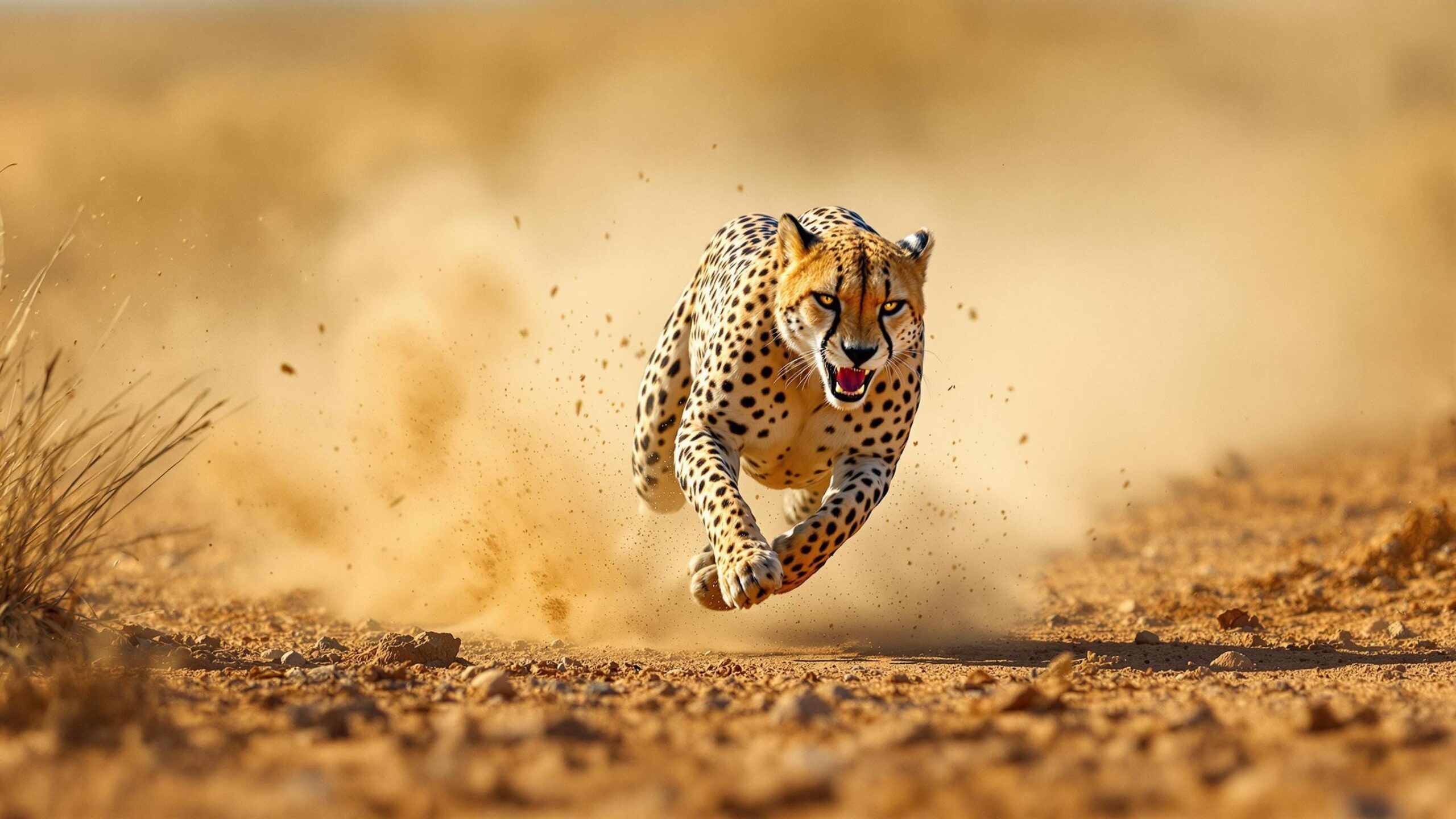 Sprinting northeast African cheetah