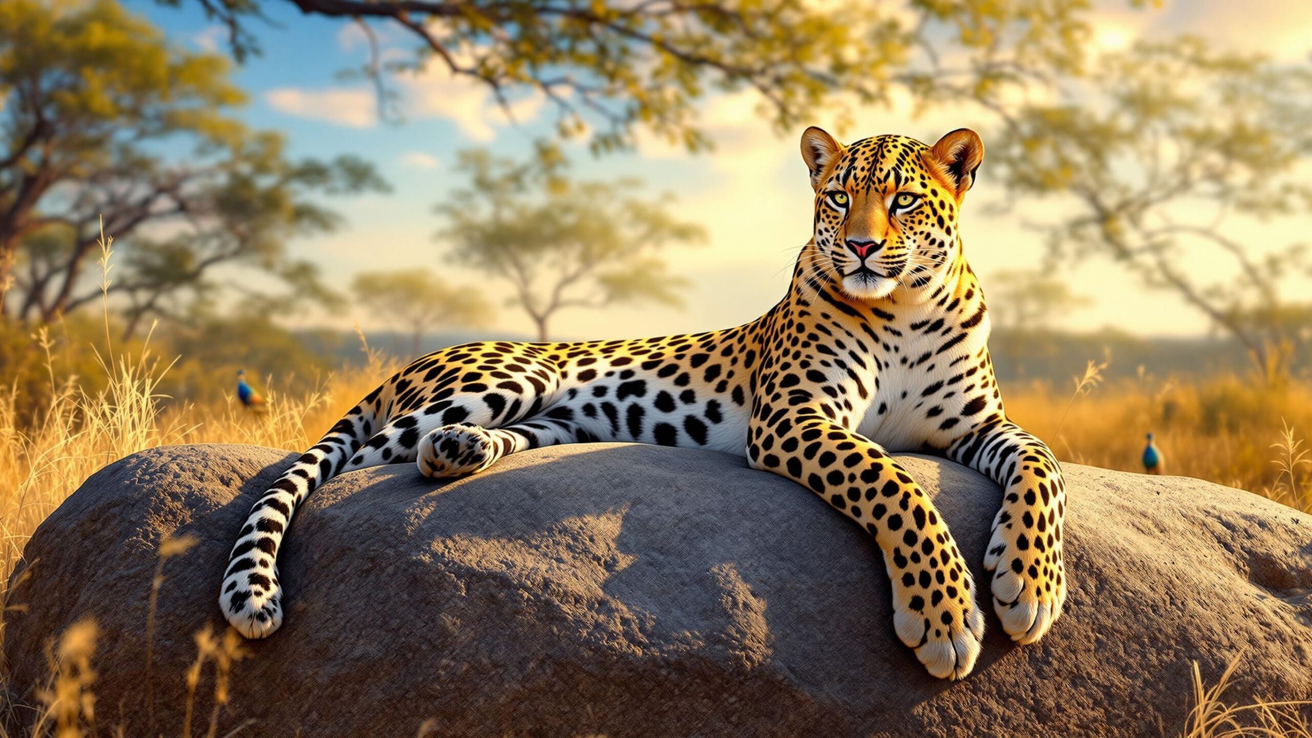 Sri Lankan leopard on rock