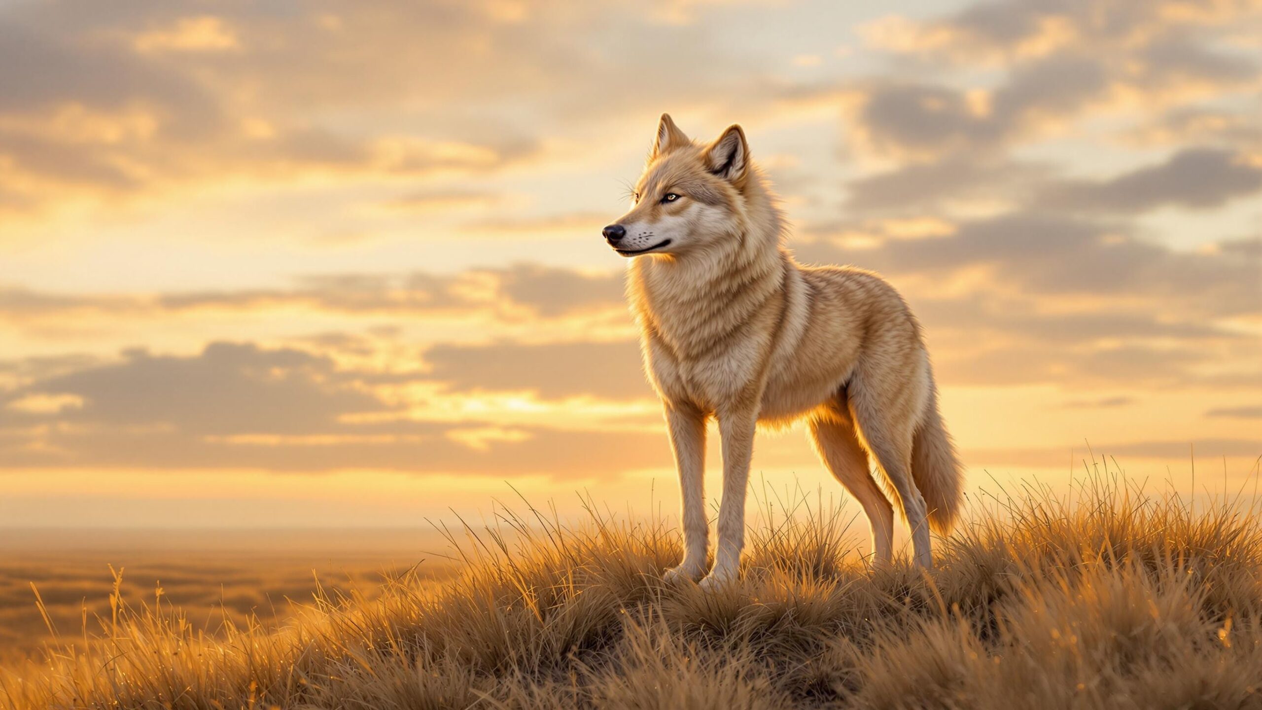 Steppe Wolf on plains