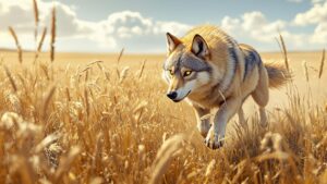 Steppe Wolf running
