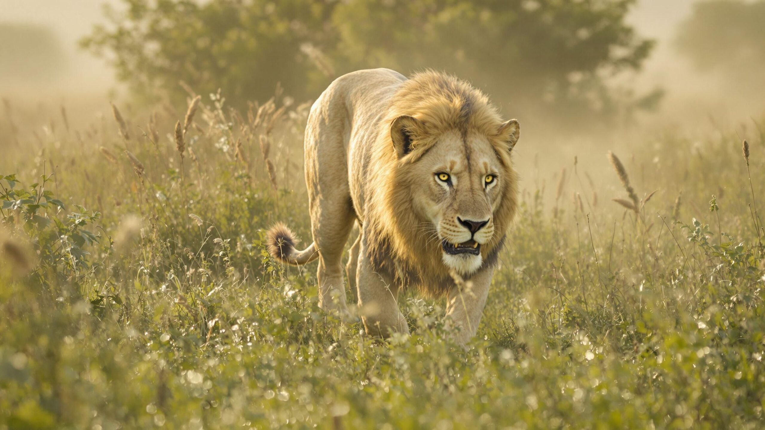 Walking White Lion