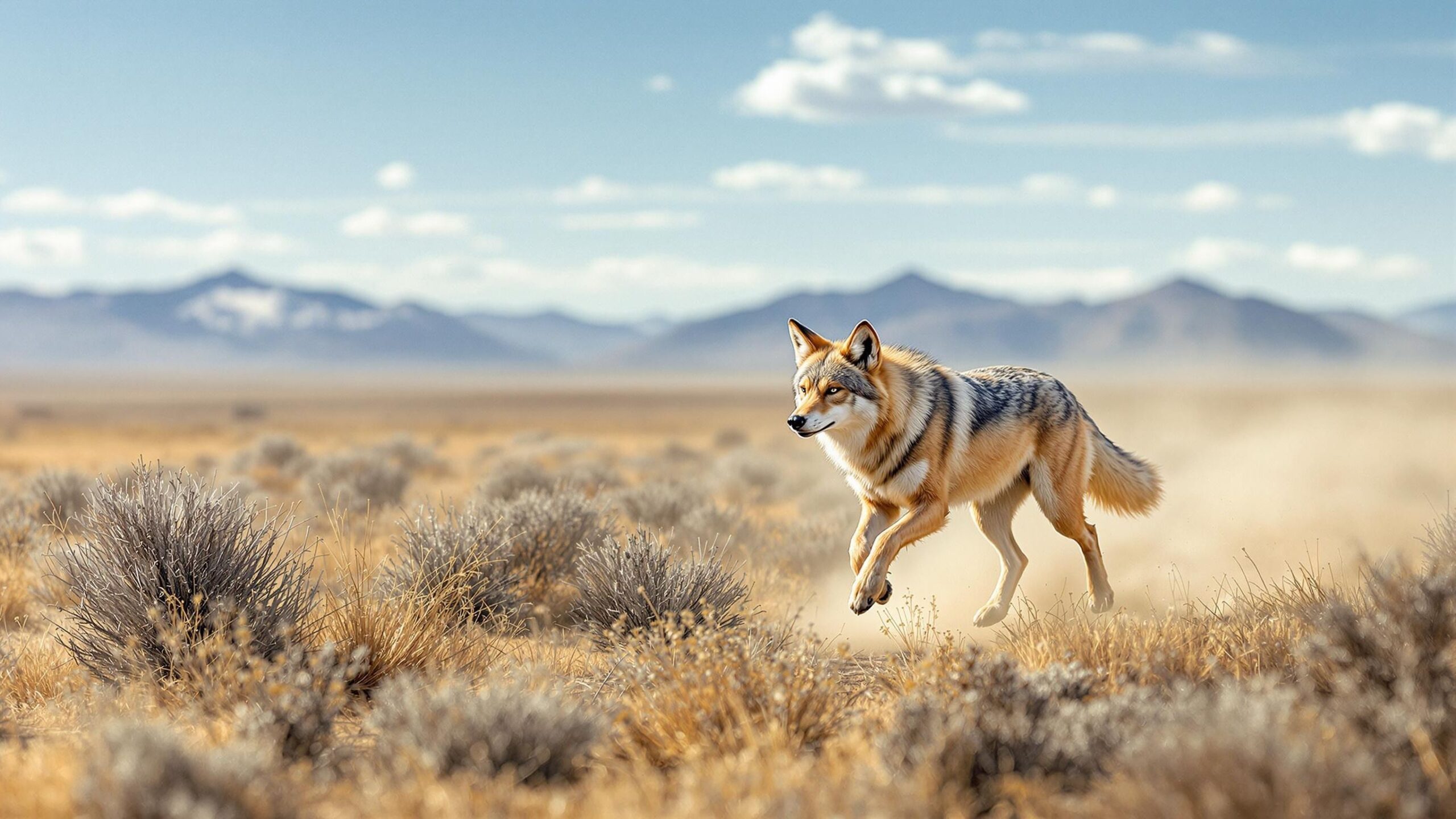 Western coyote in desert