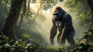 Western gorilla standing up