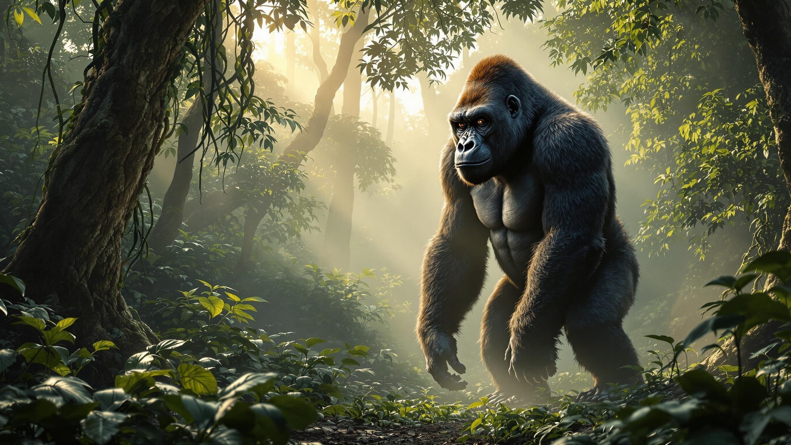 Western gorilla standing up