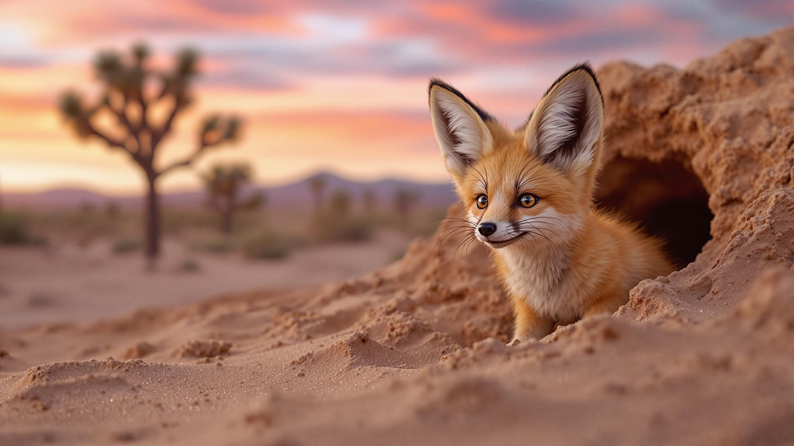 kit fox in burrow