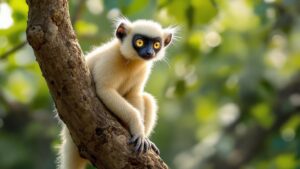 sifaka on tree