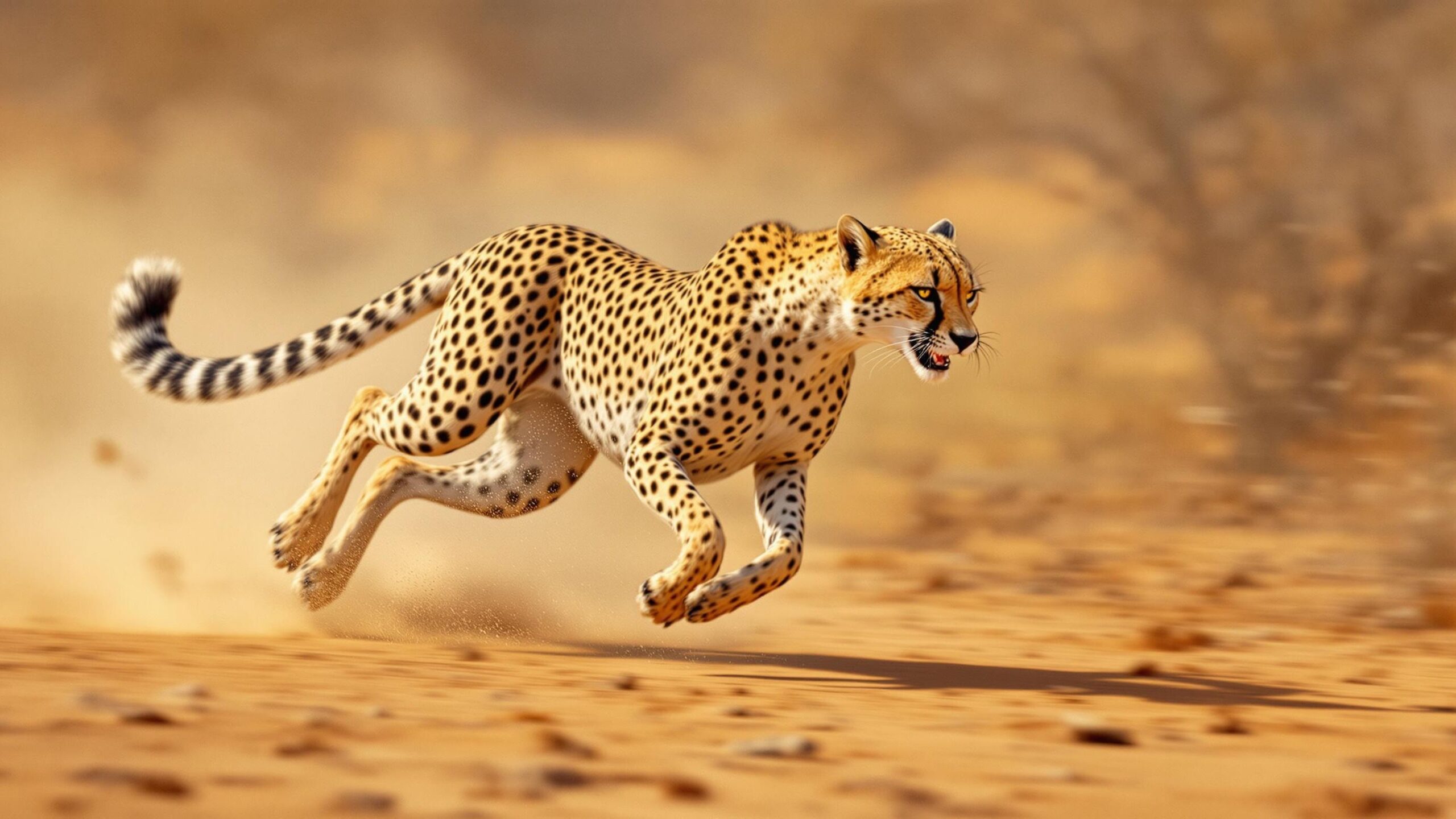 sprinting Central African Cheetah