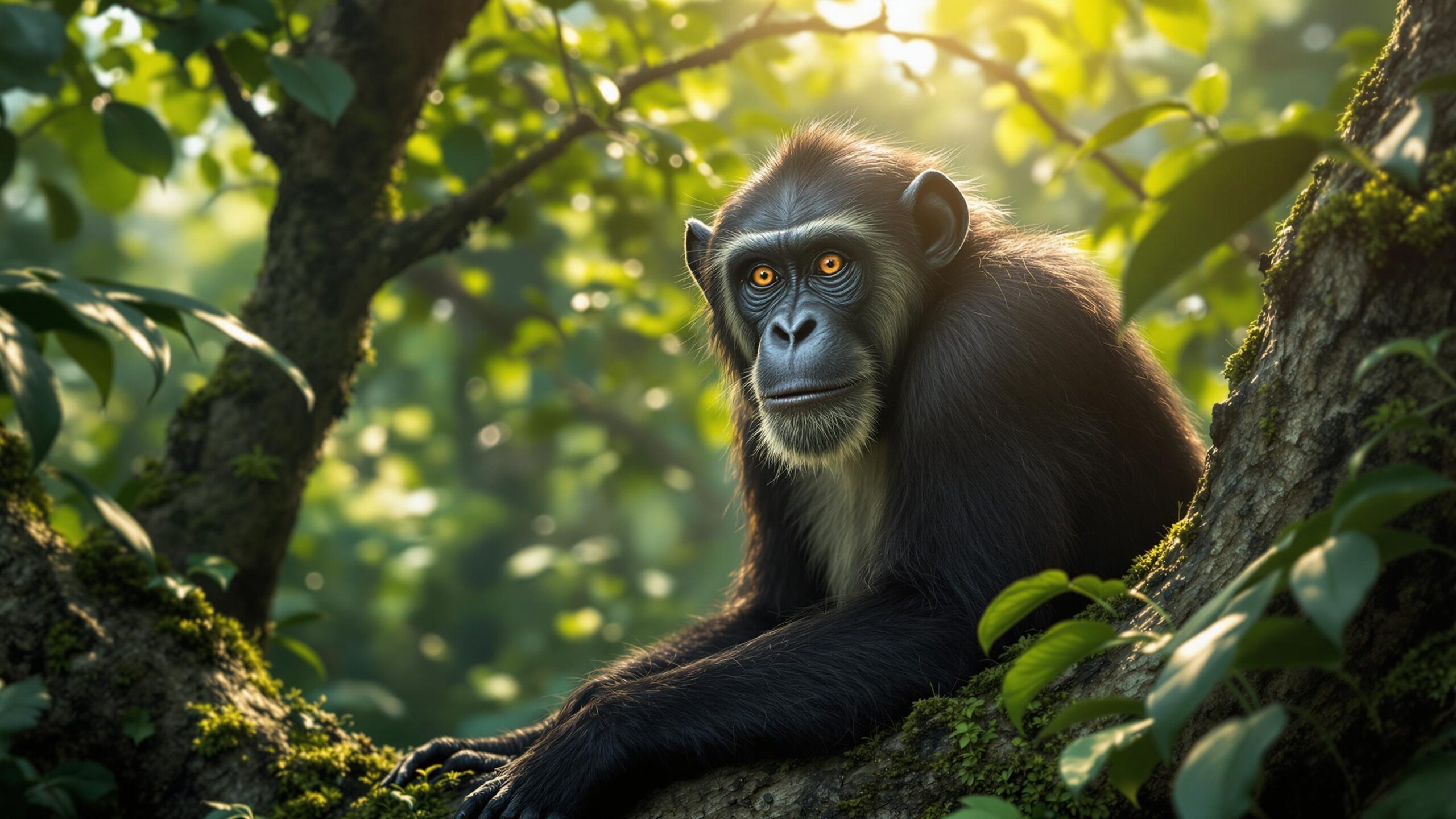 Bonobo in tree