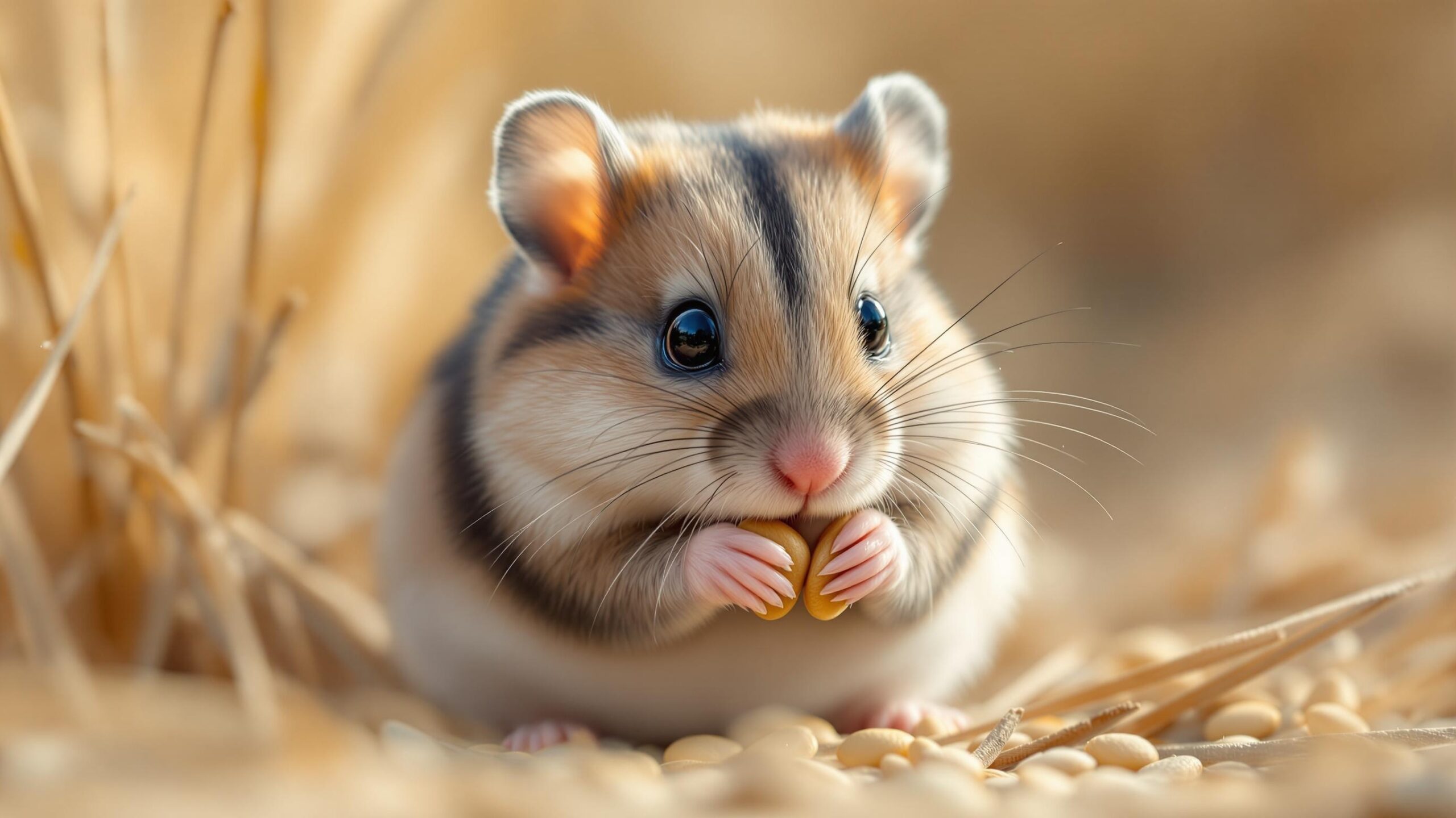 Campbells Dwarf Hamster Eating