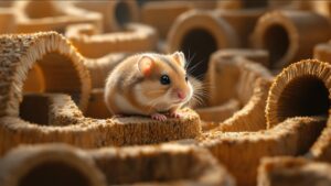 Campbells hamster in a maze