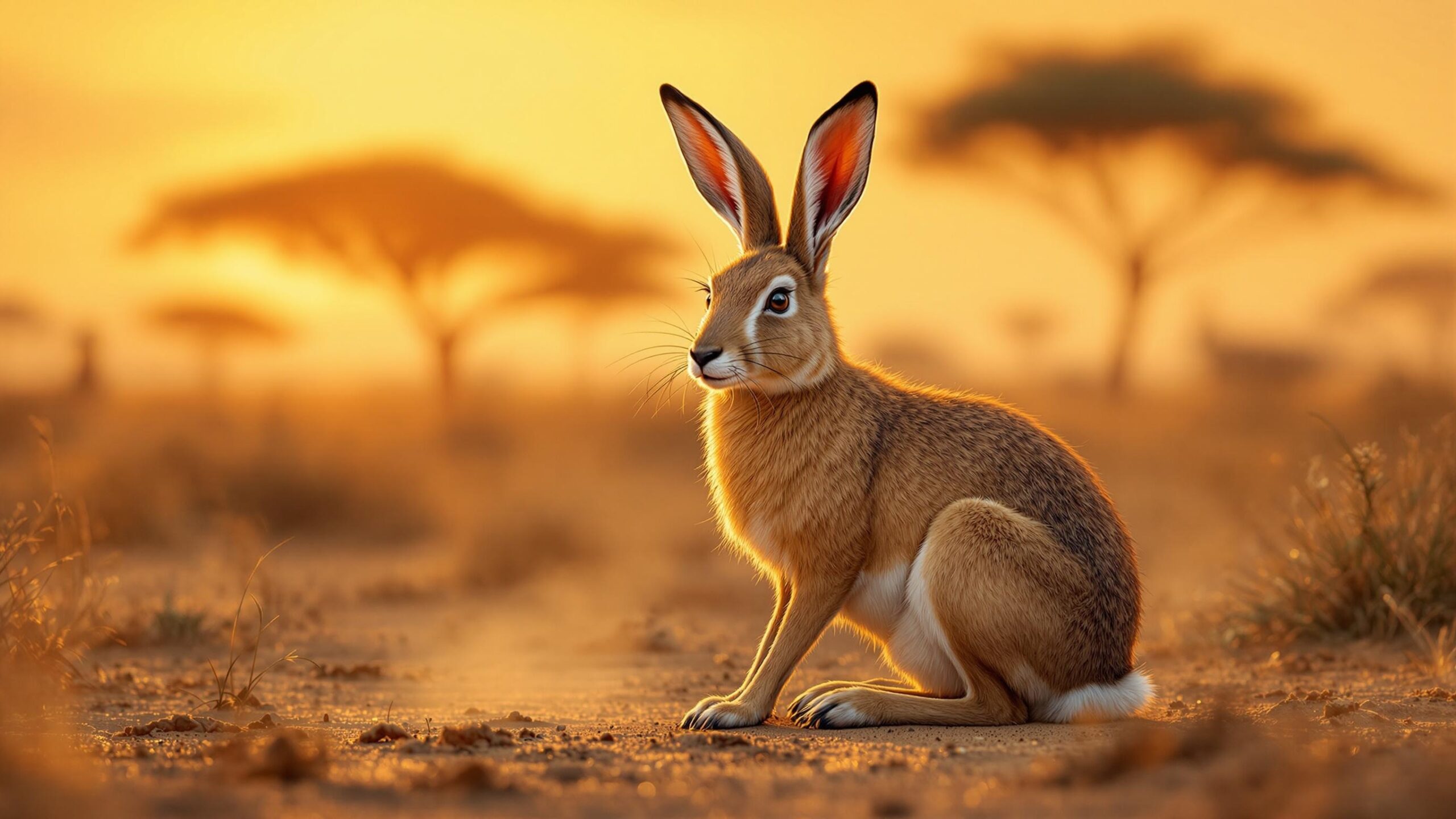 Cape hare in desert