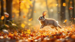 Cottontail Rabbit in the fall