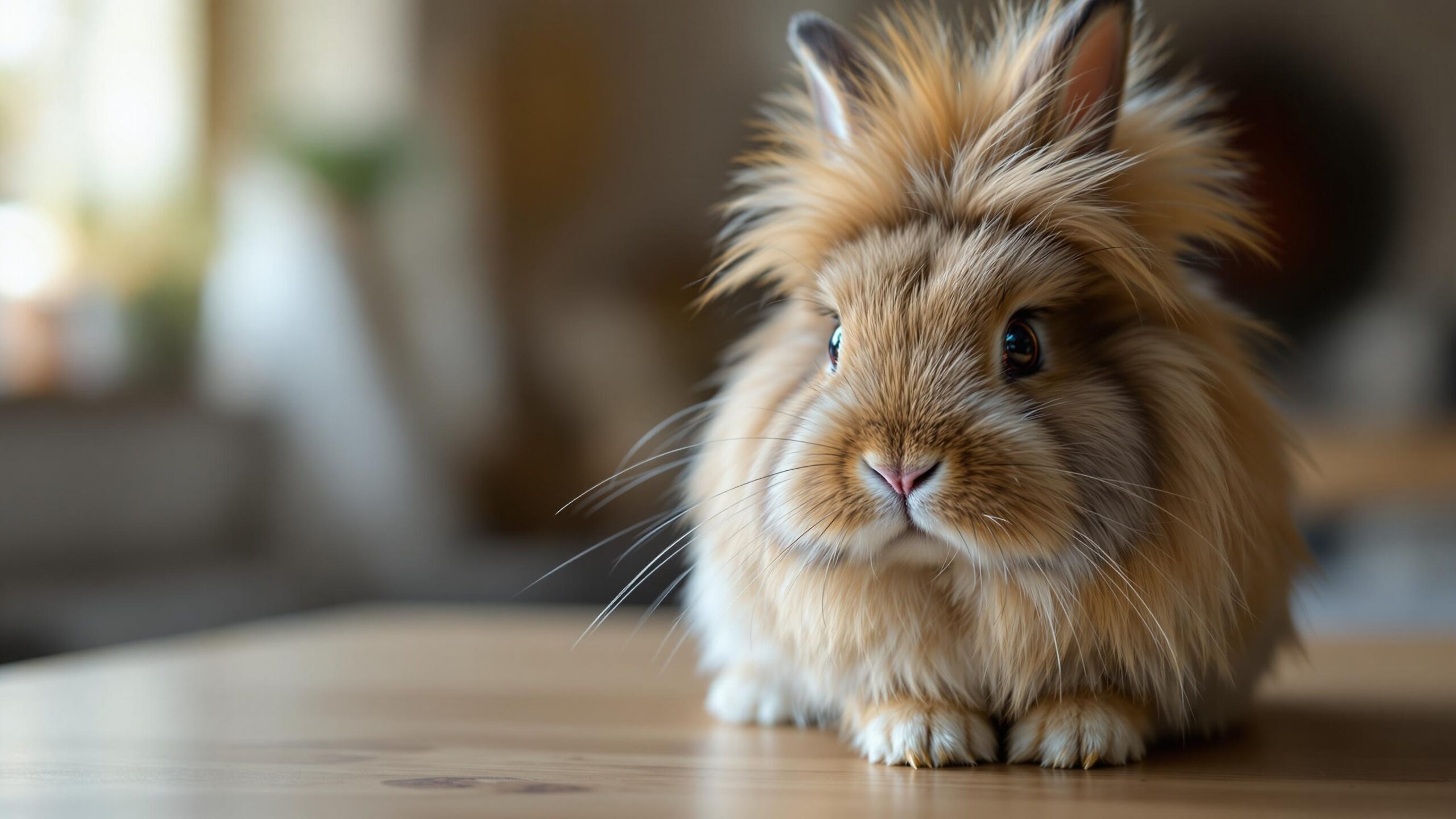 Domestic Rabbit on table